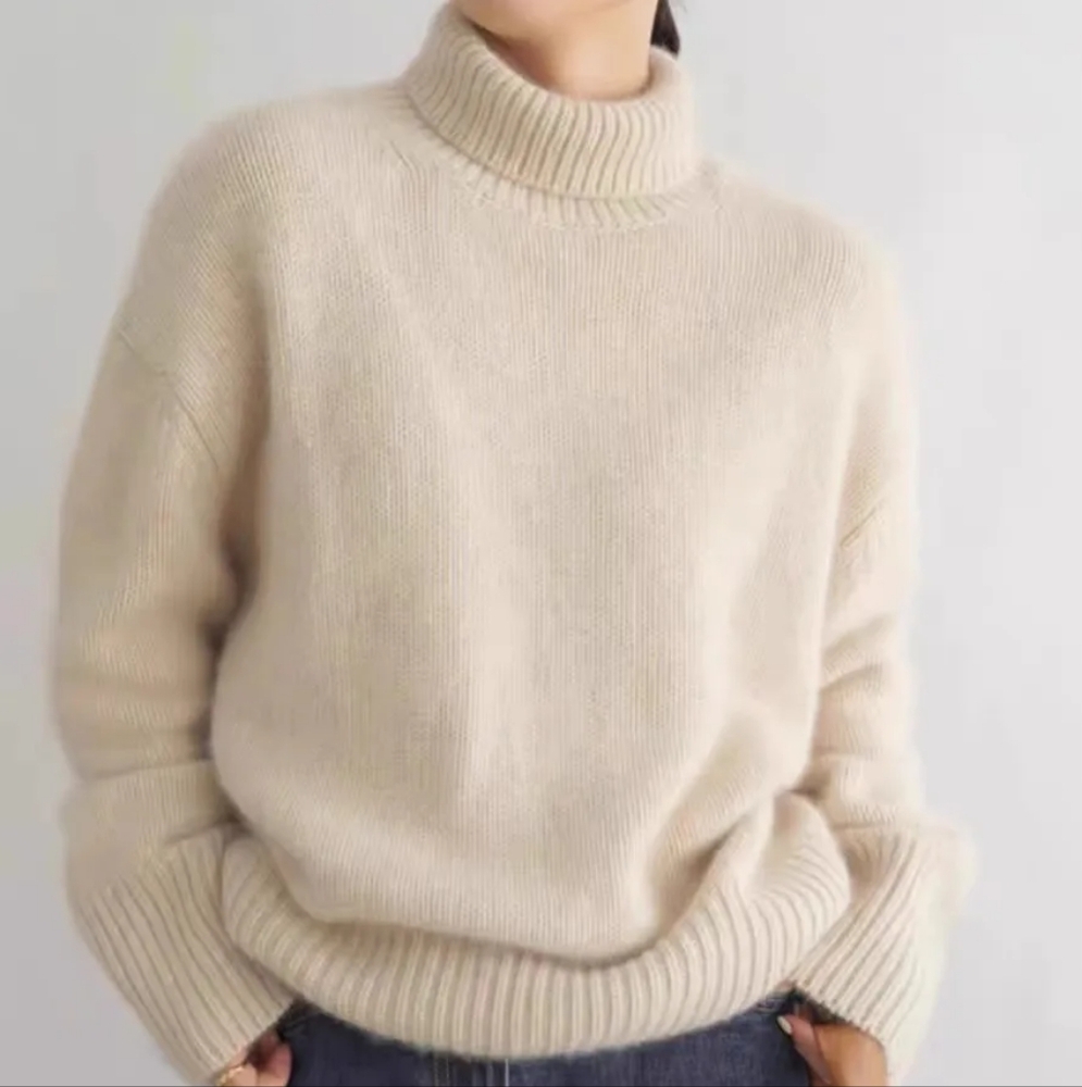 100% Cashmere warm autumn winter turtleneck sweater - Picture 5 of 12
